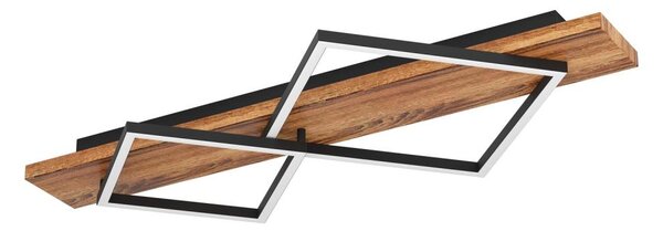 Eglo 901935 - LED плафониера BOYA LED/13W/230V + LED/15W черна/кафява