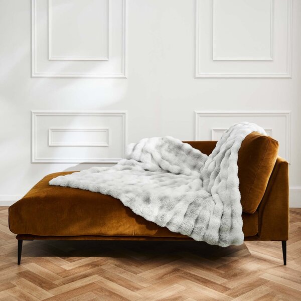 Сиво одеяло от микроплюш 180x220 cm Mounty – douceur d'intérieur