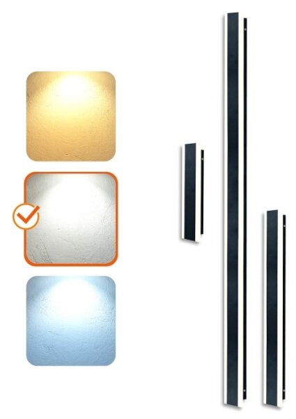 LED външно стенно осветително тяло MIRANA S LED/12W/230V 4000K IP44 60 cm черно