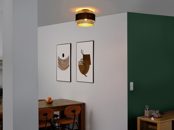 Osram - Плафон DECOR HORNET 1xE27/10W/230V Ø 30 cm черен/златист