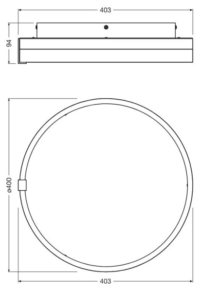 Osram - LED таванно осветително тяло DECOR CIRCLE LED/25W/230V Ø 40 см черно/бяло