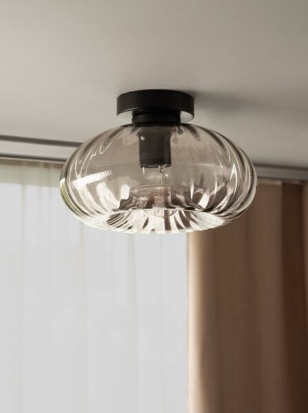 Osram - Таванно осветително тяло DECOR SMOKE 1xE27/12W/230V Ø 28 см черно/опушено сиво