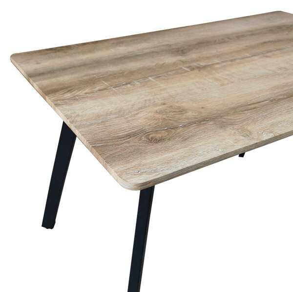 Маса SQUARO sonoma mdf с черни метални крака 120x70x75см