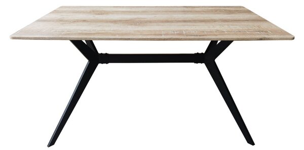 Маса EZALI sonoma от mdf с черни метални крака 140x80x75см