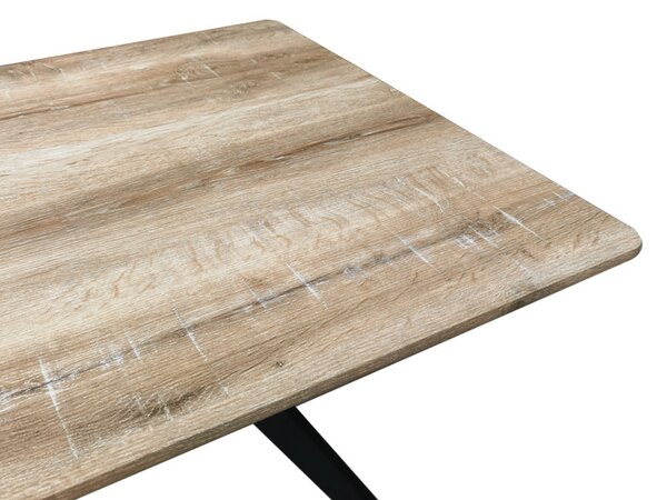 Маса EZALI sonoma от mdf с черни метални крака 140x80x75см
