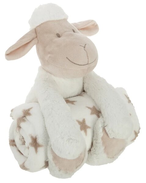 Детско одеяло с играчка atmosphera Sheep, Бял