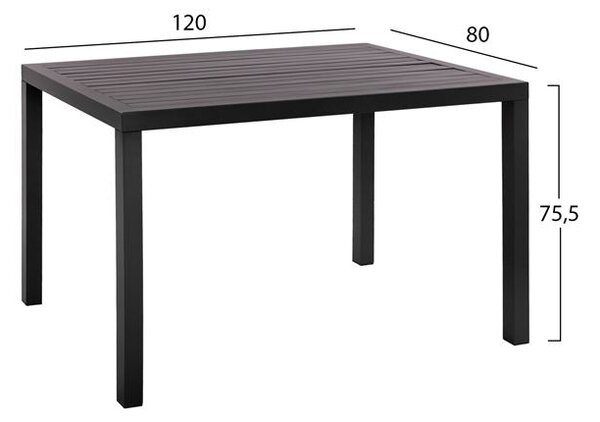 Градински комплект 10525 сив цвят 5 бр с маса 120x80x75,5