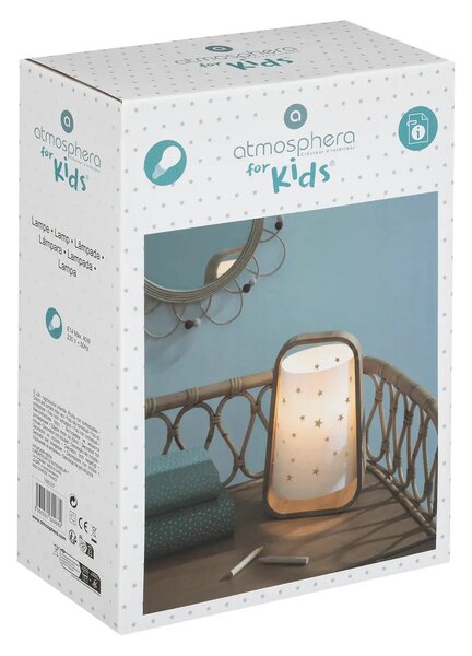 Детска нощна лампа atmosphera Stars, Бамбук, 27 cm