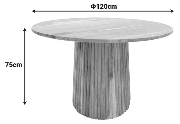 Маса TULLY акациево дърво масив в естествен нюанс d120x75см