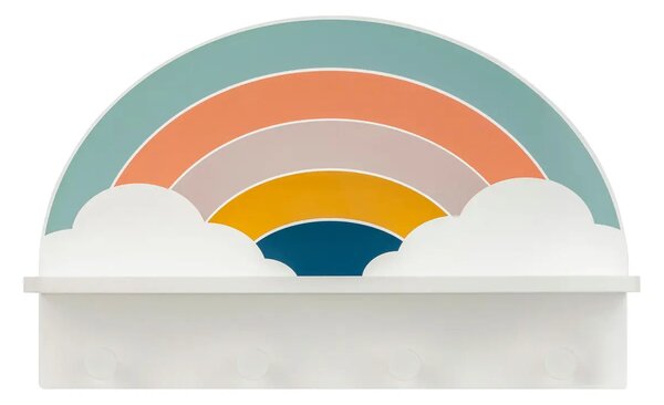 Детска закачалка с рафт atmosphera Rainbow, MDF