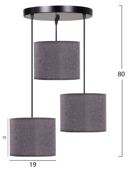 Таванна лампа Азалиа сив цвят 19x15x80см