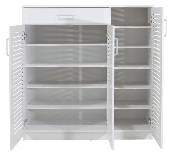 Шкаф за обувки Sante за 30 чифта бял 120x37x123 см