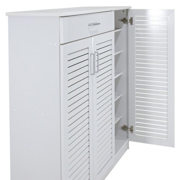 Шкаф за обувки Sante за 30 чифта бял 120x37x123 см