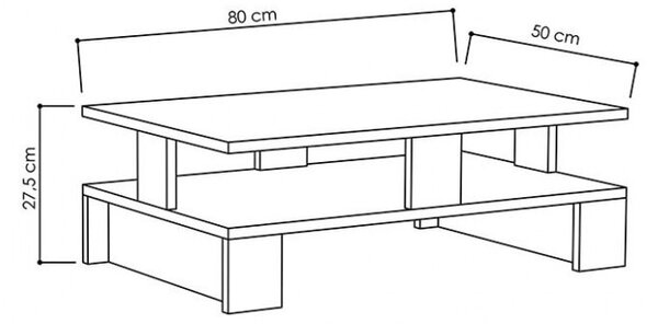 Масичка за кафе Мансу 80x50x27.5 см