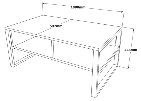 Масичка за кафе Honora Черен 100x60x44.5 см