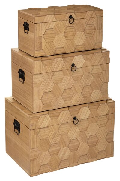 Сет кутии за съхранение atmosphera Artys, 3бр, L.47/53/60 cm, MDF