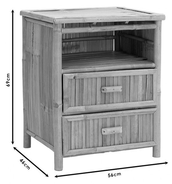 Нощно шкафче Ofra Bamboo 56x46x69 см