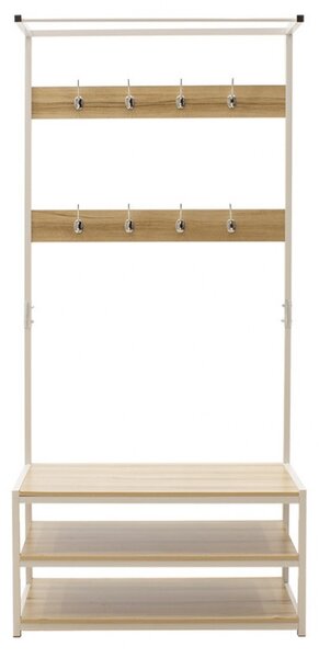 Закачалка за антре Ралф Мейпъл - Бял 80x40x170 см