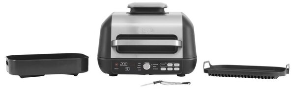 Електрическа скара Ninja Foodi MAX PRO AG651EU, 2460W, 3.8Л, Функция грил и еър фрайър, Cyclonic Air, Smart Cook, Черен/инокс
