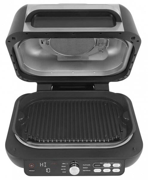 Електрическа скара Ninja Foodi MAX PRO AG651EU, 2460W, 3.8Л, Функция грил и еър фрайър, Cyclonic Air, Smart Cook, Черен/инокс