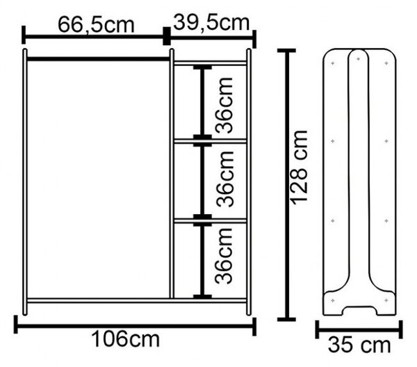 Закачалка за антре Ренесме Орех 106x35x128 см