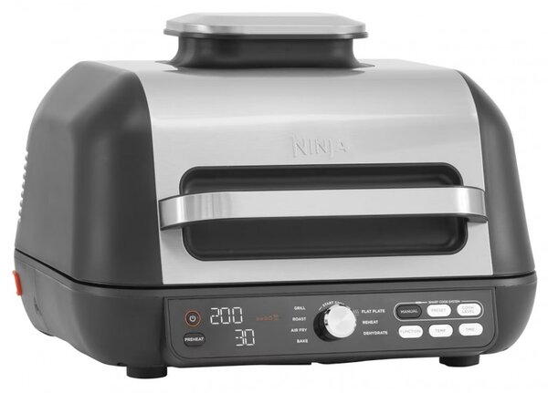 Електрическа скара Ninja Foodi MAX PRO AG651EU, 2460W, 3.8Л, Функция грил и еър фрайър, Cyclonic Air, Smart Cook, Черен/инокс