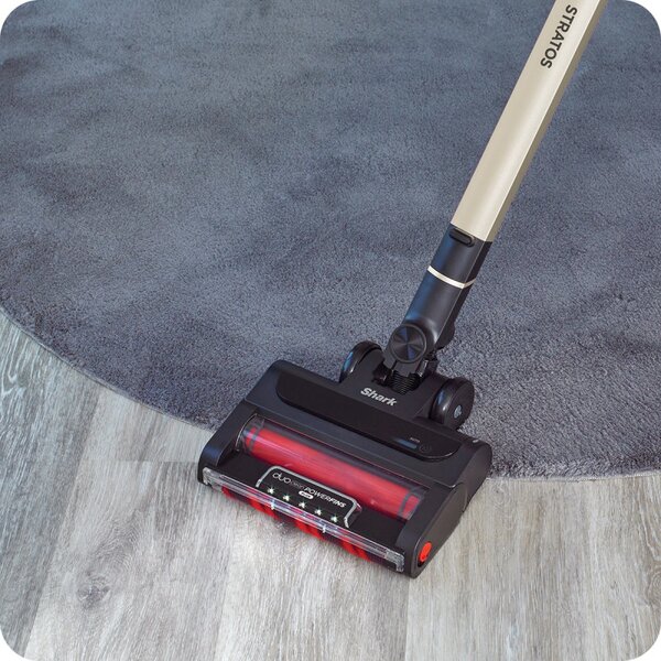 Вертикална прахосмукачка Shark Stratos True Pet Flexology IZ400EUT, 309W, 0.7L, Автономия 60 мин, Clean Sense IQ, Pet Pro, LED, Powerfins, Тъмносив/шампанско