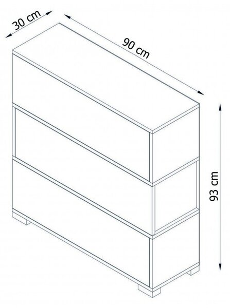 Шкаф за обувки Наполеон Бял-Орех