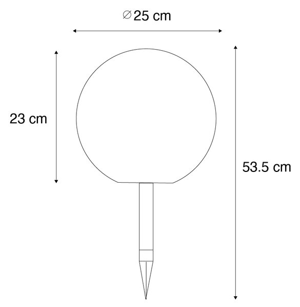 Външна лампа бяла 25 см с LED IP44 Solar RGBW - Ludger