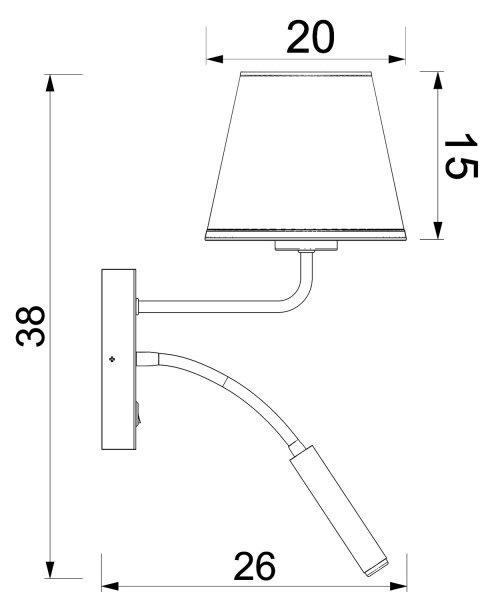 Настенна лампа ARDEN 1xE27/15W/230V + 1xG9/8W бежова/кафява