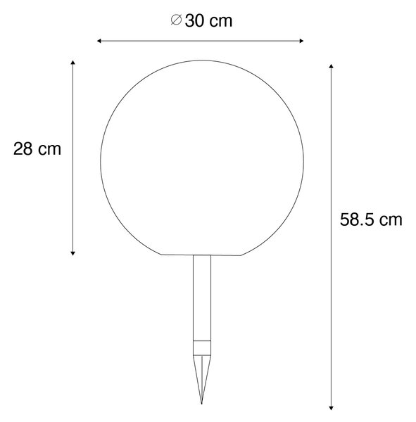 Външна лампа бяла 30 см с LED IP44 Solar RGBW - Ludger