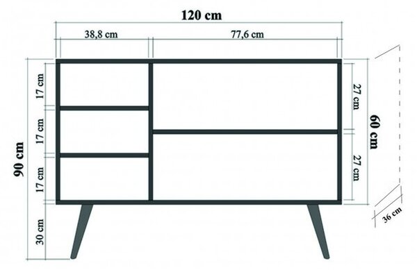 Конзола MEGA-723 дъб Сонома