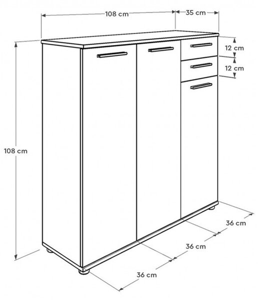 Шкаф за обувки ADR-532-BB-1 бял