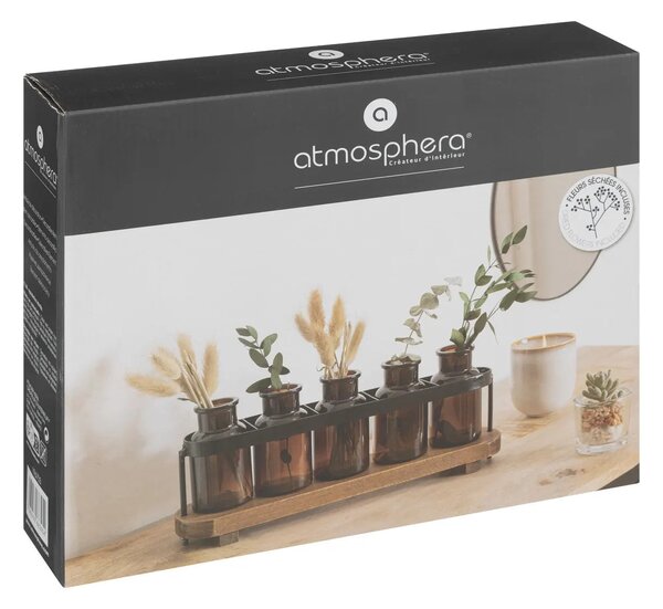 Комплект от 5 стъклени вази atmosphera Le Café Bordelais, H.34см