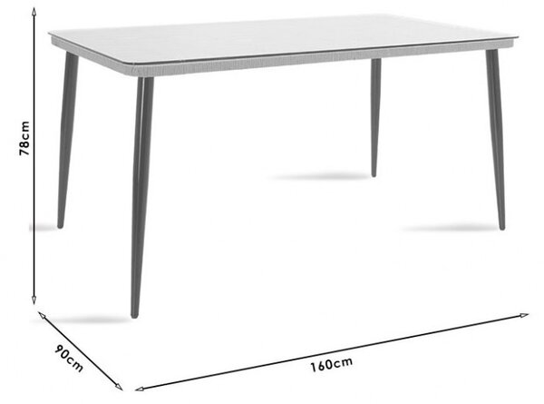 Градинска маса Наоки Черен - Натурален 160x90x78 см