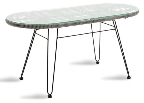 Градинска маса Наоки Черен - Сив 100x45x46 см