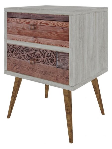 Нощно шкафче PWF-0320 Сиво-Орех 40x35x55 см
