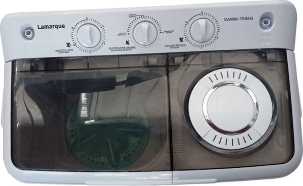 Пералня Lamarque SAWM-7585GR, 360W, 7 Kg, Таймер, Тиха работа, Сив/бял
