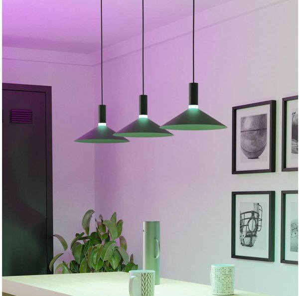 Eglo 902184 - LED RGBW полилей на кабел CONOMAVILLA-Z с димер 3xLED/7,5W/230V черен