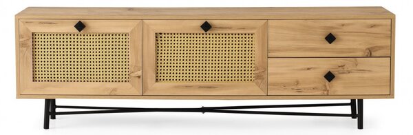 ТВ шкаф Hapsiyas180 Дъб-Черен