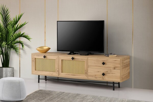 ТВ шкаф Hapsiyas180 Дъб-Черен