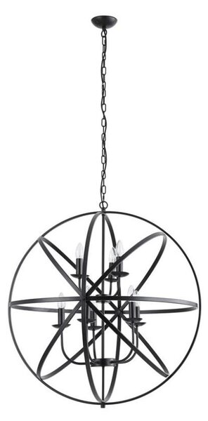 Searchlight 2478-8BK - Полилей на верига ORBIT 8xE14/60W/230V черен