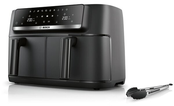 Фритюрник с горещ въздух Bosch MAFD440B7, 9 л. вместимост, 10 програми, две кошници, таймер, 2500W