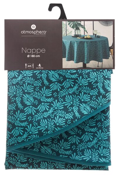 Покривка за маса atmosphera Leaves, 180 cm, Син