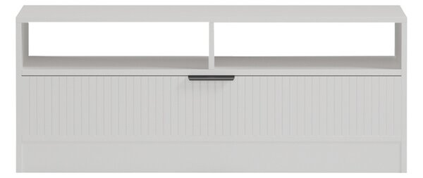 Masuta de cafea cu depozitare, Lemardo, Alb, 100x50x40 cm