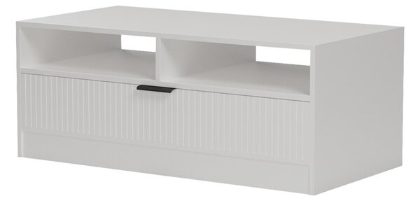 Masuta de cafea cu depozitare, Lemardo, Alb, 100x50x40 cm