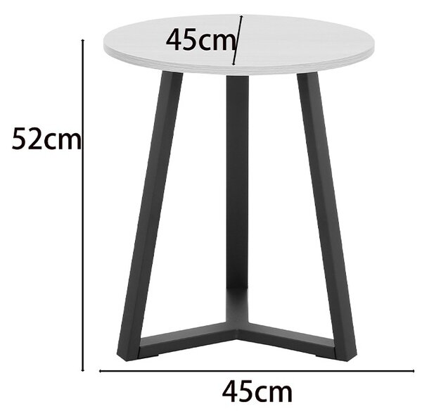 Set masute de cafea, 2 buc, Berton, Natural, 80x80x40 cm
