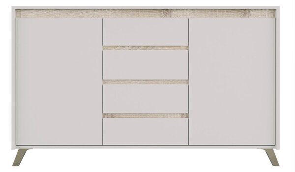 Bufet cu sertare, Belka, Crem, 155x45x93.7 cm