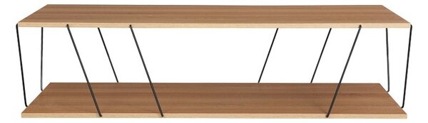 Set mobilier living masuta de cafea, 2 biblioteci si comoda TV, 4 buc, Tars, Stejar, 120x50x30 cm