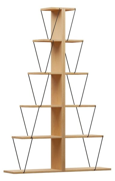 Set mobilier living masuta de cafea, 2 biblioteci si comoda TV, 4 buc, Tars, Stejar, 120x50x30 cm